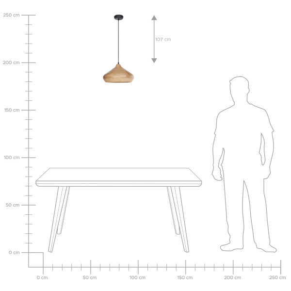 Lampa wisząca dekoracyjna drewniana jasny brąz, 9951756