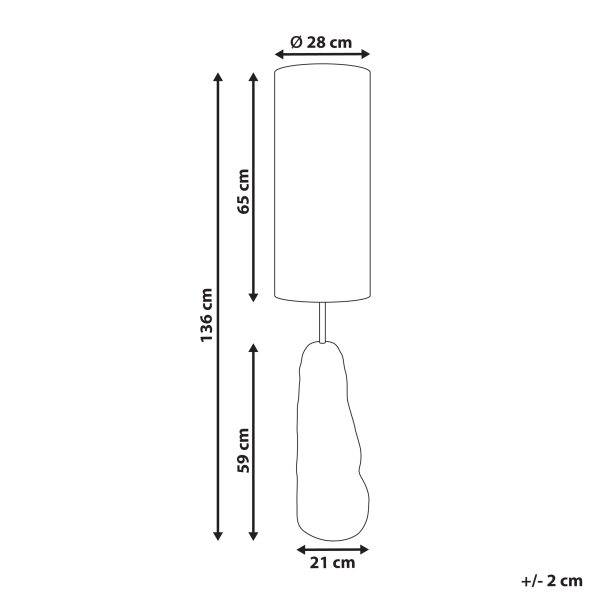 Lampa podłogowa ceramicza z abażurem jasnobeżowa, 9952822