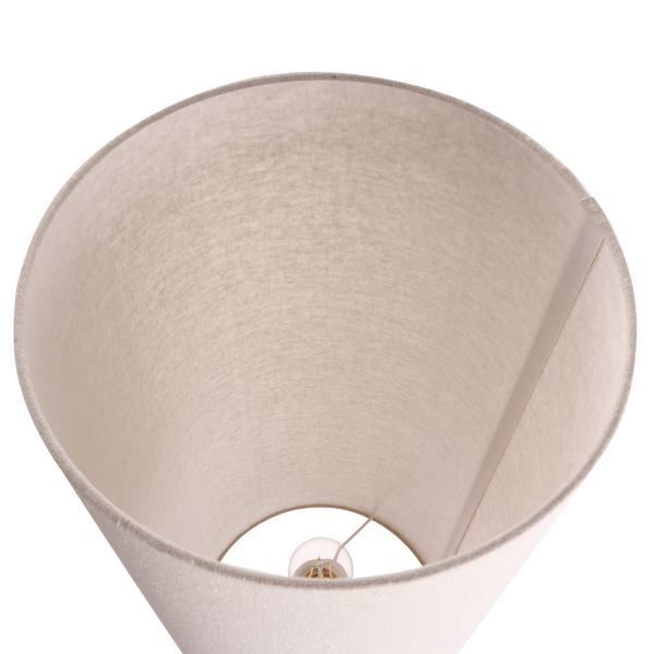 Lampa podłogowa ceramicza z abażurem jasnobeżowa, 9952823