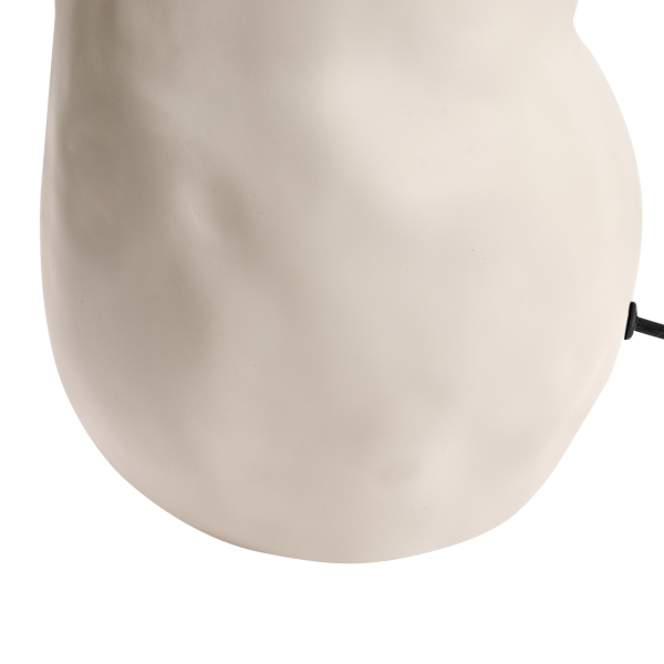 Lampa podłogowa ceramicza z abażurem jasnobeżowa, 9952826