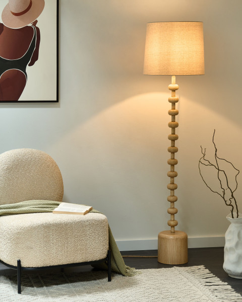Lampa podłogowa metalowa podstawa jasnobrązowa, 9952828