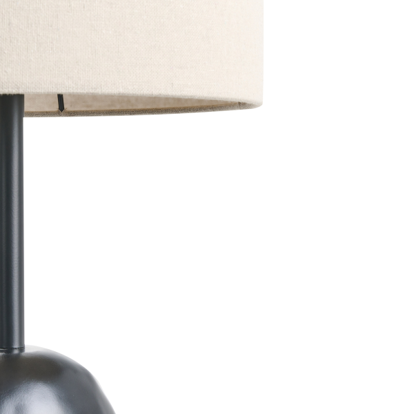 Lampa podłogowa ceramicza z abażurem czarna, 9952841