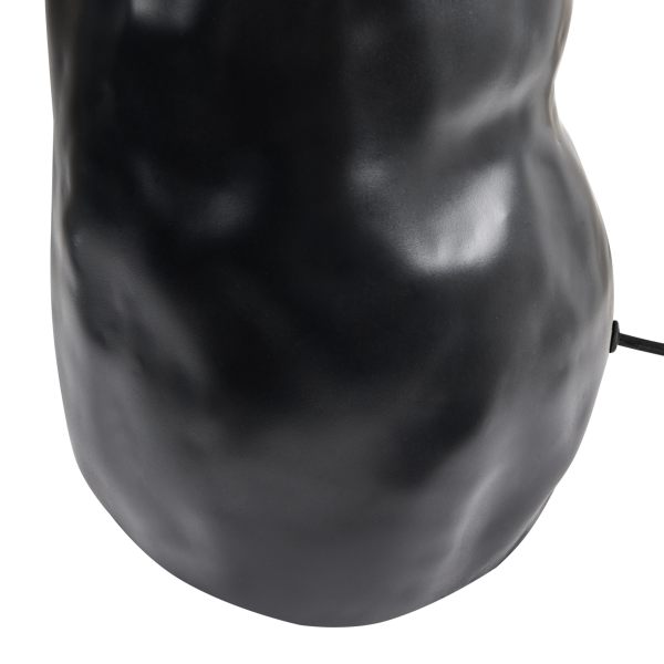 Lampa podłogowa ceramicza z abażurem czarna, 9952842