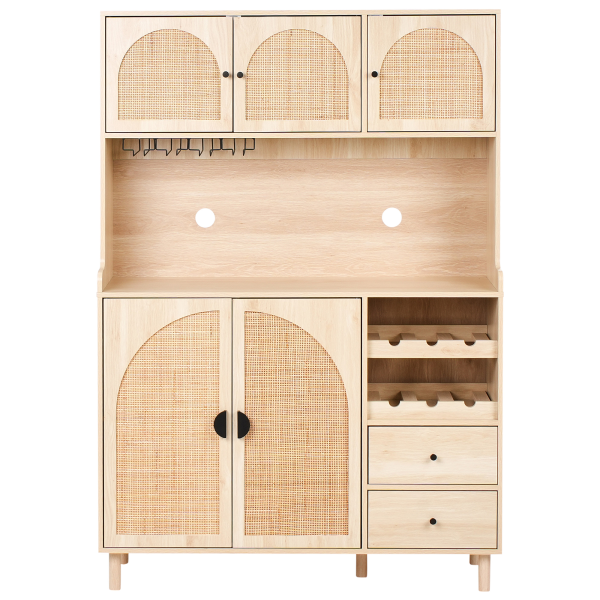 Kredens z szufladami rattanowy front jasnobrązowa, 9952968
