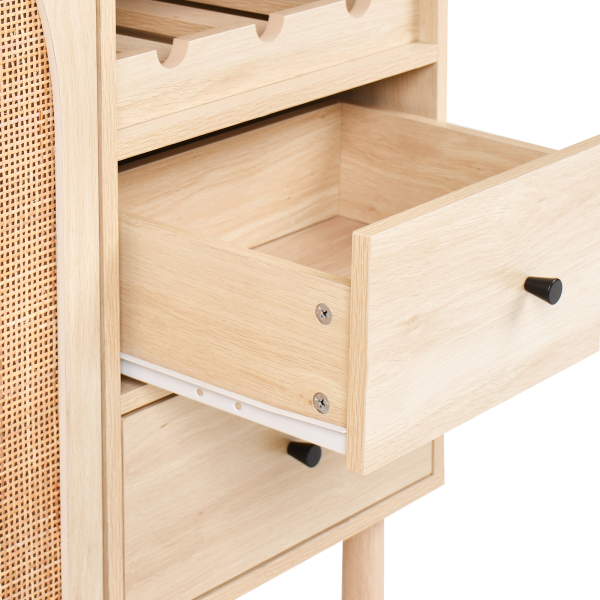 Kredens z szufladami rattanowy front jasnobrązowa, 9952971