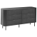 Komoda z 6 szufladami MDF metalowe nogi salon sypialnia czarna, 9954453