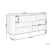 Komoda z 6 szufladami MDF metalowe nogi salon sypialnia czarna, 9954455
