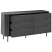 Komoda z 6 szufladami MDF metalowe nogi salon sypialnia czarna, 9954456