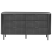 Komoda z 6 szufladami MDF metalowe nogi salon sypialnia czarna, 9954457