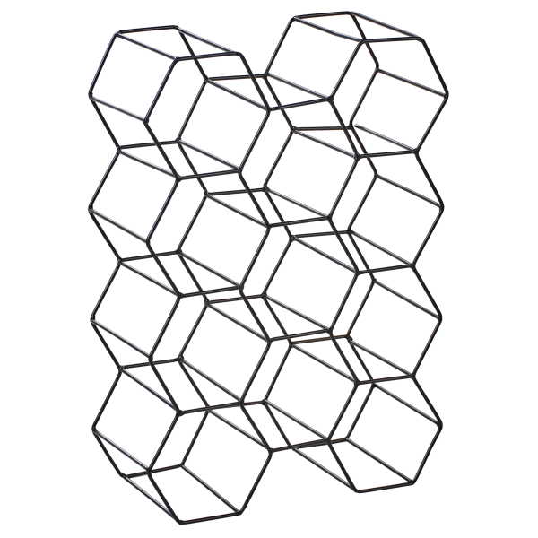 Stojak na wino nowoczesny żelazny o geometrycznym designie czarny, 9954692