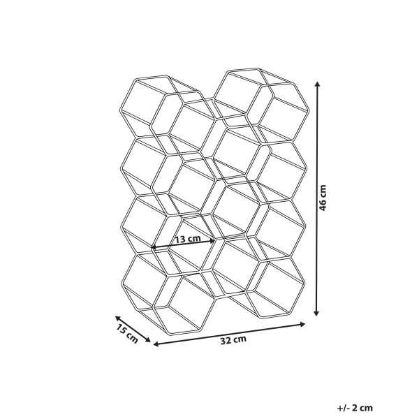 Stojak na wino nowoczesny żelazny o geometrycznym designie czarny, 9954694