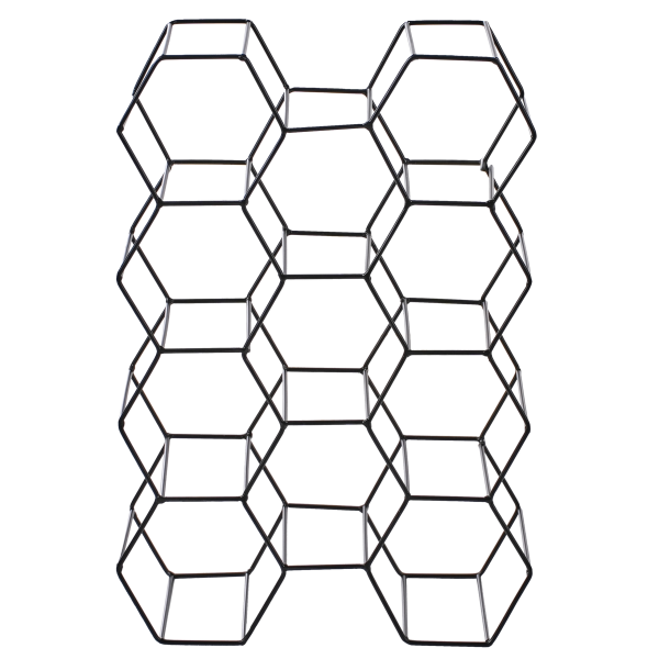 Stojak na wino nowoczesny żelazny o geometrycznym designie czarny, 9954695