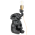 Lampa stołowa w kształcie słonia żywica syntetyczna czarna, 9954811