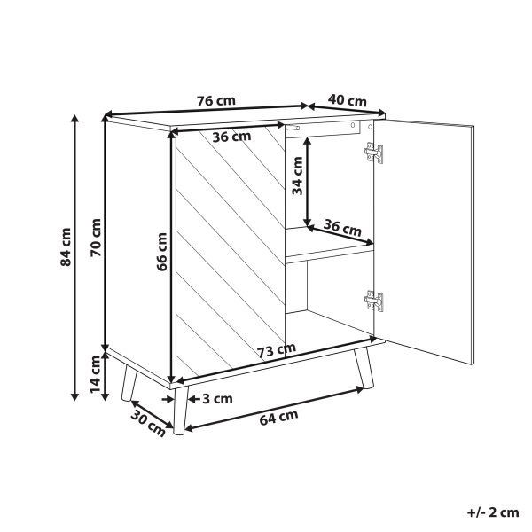 Szafka dwudrzwiowa z półkami jasne drewno MDF, 9956457