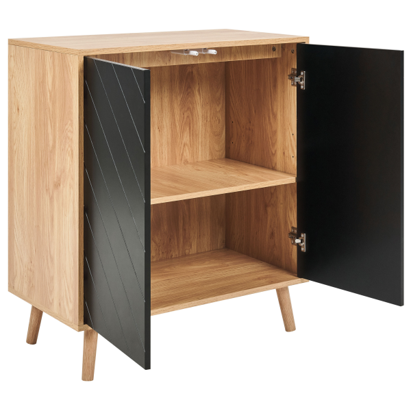 Szafka dwudrzwiowa z półkami jasne drewno MDF, 9956458