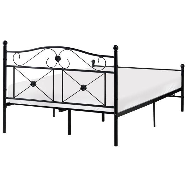 Łóżko metalowe rama stelaż 120x200 czarne, 9959854