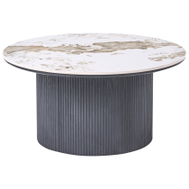 Stolik kawowy z ceramicznym blatem płyta MDF czarny