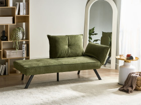 Szezlong prawy regulowane oparcie funkcja spania wodoodporny zielony
