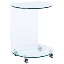 Minimalistyczny stolik pomocniczy szkło hartowane transparentny 57 x 45 cm