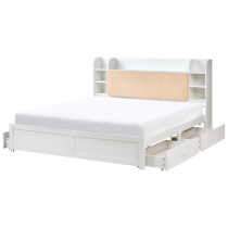Rama łóżka z 4 szufladami i półkami 180x200 białe