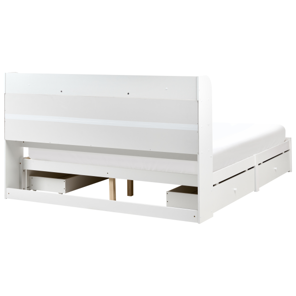 Rama łóżka z 4 szufladami i półkami 180x200 białe, 9960723