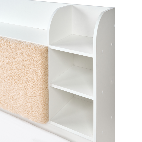 Rama łóżka z 4 szufladami i półkami 180x200 białe, 9960724