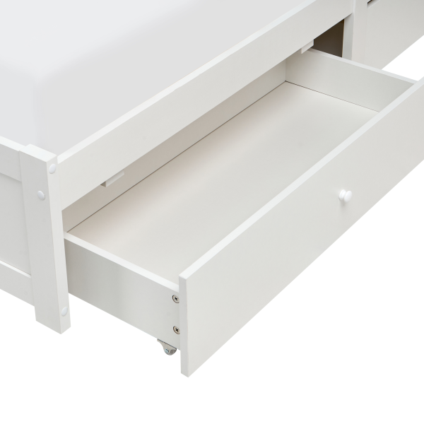 Rama łóżka z 4 szufladami i półkami 180x200 białe, 9960725