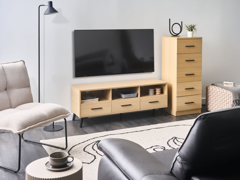 Komoda szafka z 5 szufladami jasnobrązowa, 9961805