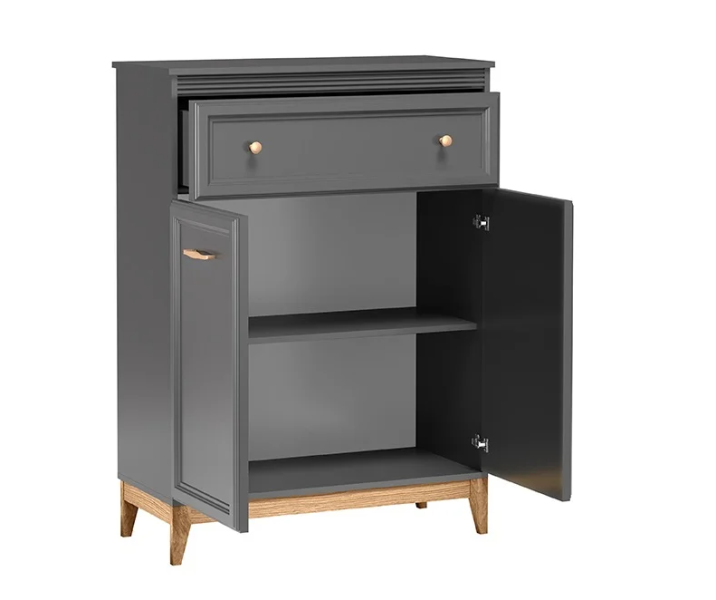 Komoda NORA TA-4 1 szuflada 2 szafki LED szary diamentowy 92x40,5x125,5 cm, 9969950