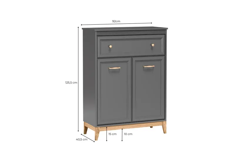 Komoda NORA TA-4 1 szuflada 2 szafki LED szary diamentowy 92x40,5x125,5 cm, 9969953