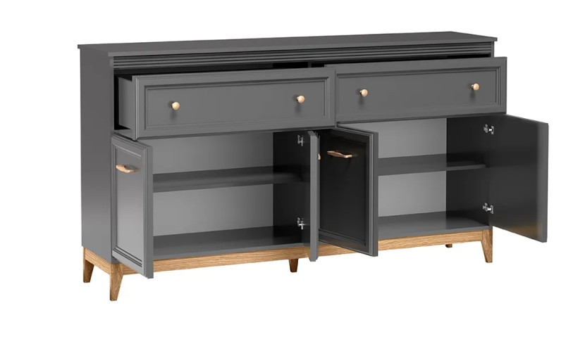 Komoda NORA TA-2 2 szuflady 4 szafki LED szary diamentowy 179x40,5x100 cm, 9969956