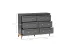 Komoda NORA TA-3 6 szuflad LED szary diamentowy 135,5x40,5x100 cm, 9969964