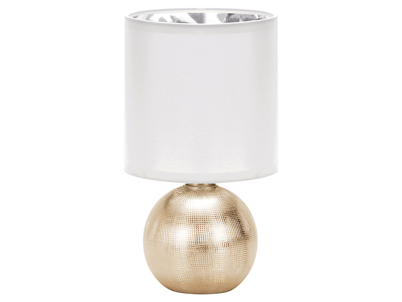 lampa stołowa Perlo ceramiczna biało-złota, 998487