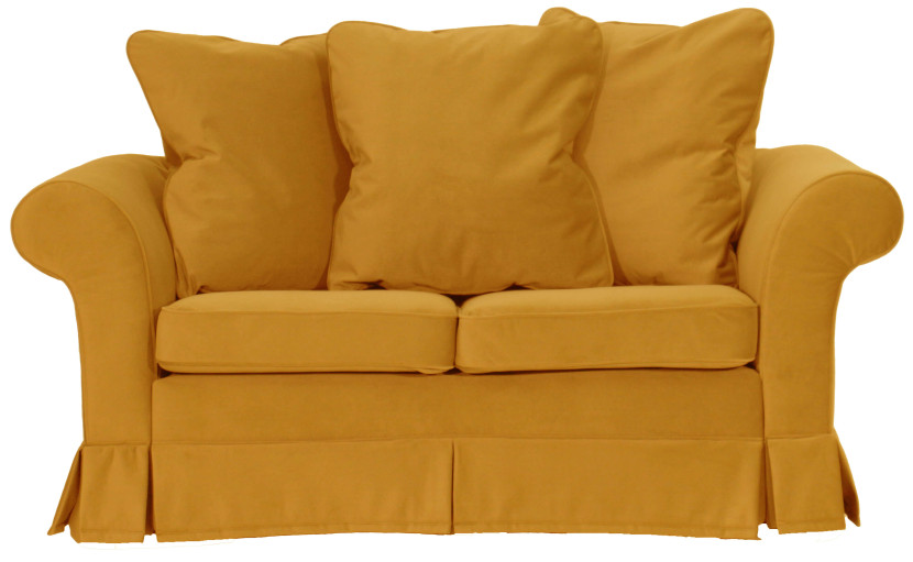 ESTELLA 120 - żółta sofa dwuosobowa z funkcją spania, 999553