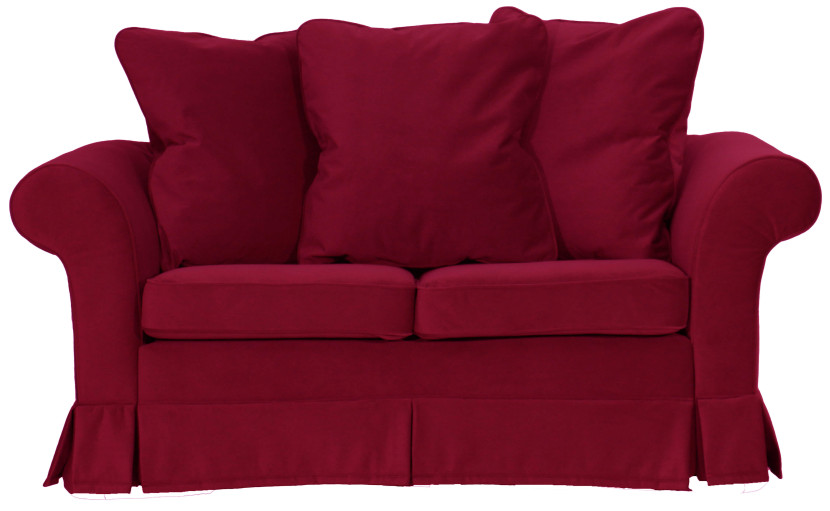 ESTELLA 120 - czerwona sofa dwuosobowa z funkcją spania, 999617