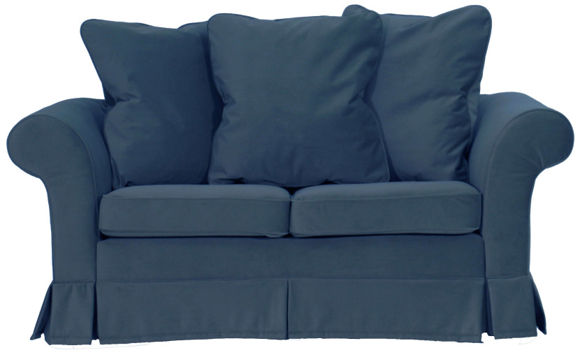 ESTELLA 120 - niebieska sofa dwuosobowa z funkcją spania, 999633