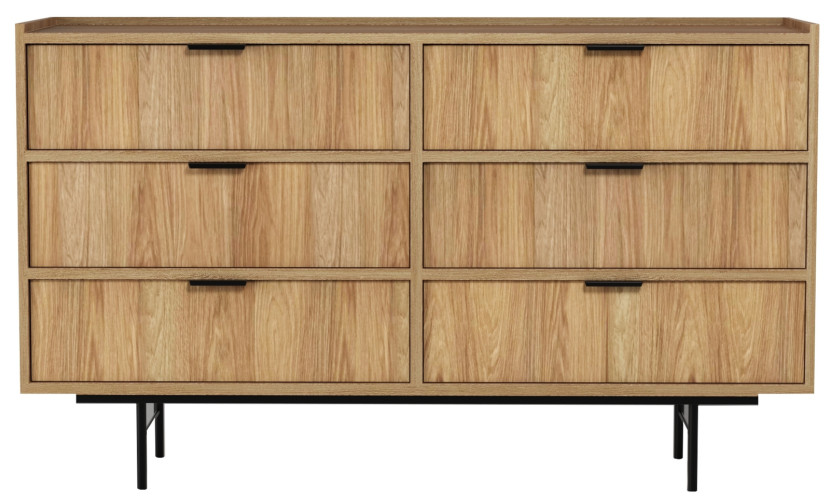 Komoda 150 cm ELVIO z szufladami hikora naturalna, 9999732