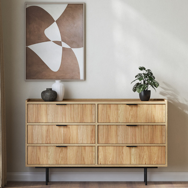Komoda 150 cm ELVIO z szufladami hikora naturalna, 9999735