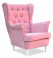 Produkt: Fotel Uszak skandynawski malinowy różowy GIRL
