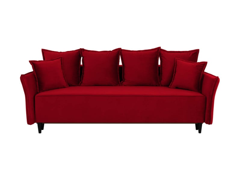 Produkt: sofa trzyosobowa Maria rozkładana z pojemnikiem welurowa czerwona