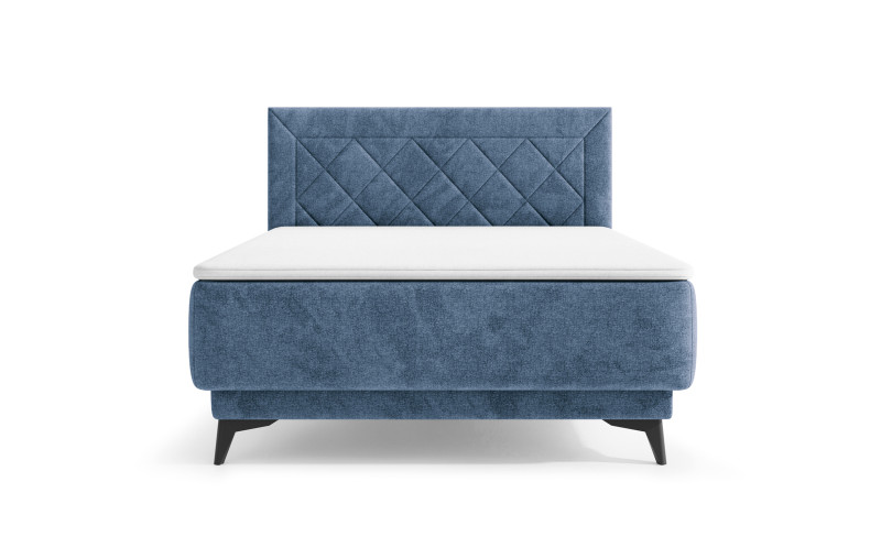 Produkt: łóżko tapicerowane Zalea 140x200 z pojemnikiem niebieskie