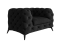 Produkt: Ropez Chelsea fotel pikowany welur czarny nogi czarny mat