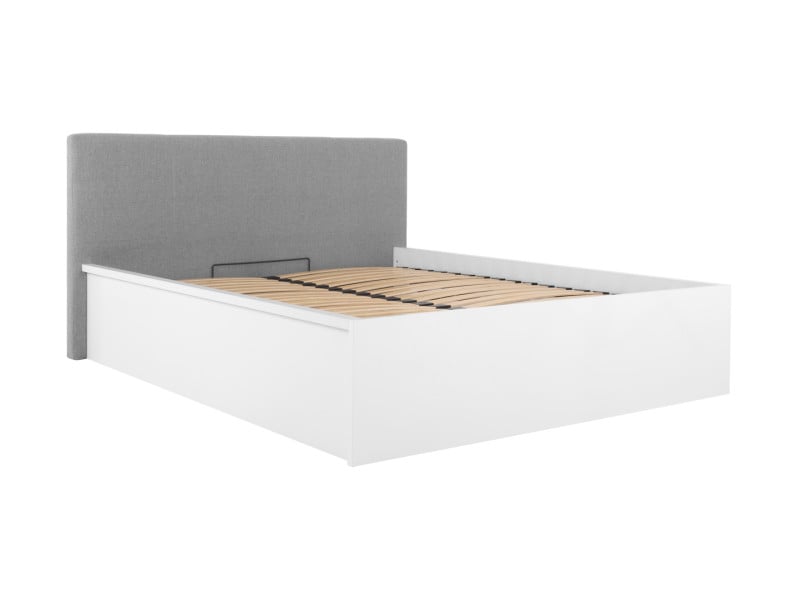 Produkt: łóżko 140 Tetrix z wezgłowiem tapicerowanym biały połysk