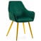 Produkt: Krzesło tapicerowane pikowane welur VASTO zielone noga złota