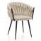Produkt: Krzesło tapicerowane glamour welurowe salon LATINA beżowe