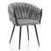 Produkt: Krzesło tapicerowane glamour welur salon LATINA jasnoszara