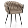Produkt: Krzesło tapicerowane glamour welur salon LATINA ciemnobeżowe