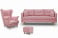 Produkt: Zestaw skandynawski sofa fotel podnóżek Lahti/Denver Różowy