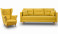 Produkt: Zestaw skandynawski sofa i fotel Lahti/Denver Musztardowy