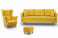 Produkt: Zestaw skandynawski sofa fotel podnóżek Lahti/Denver Żółty